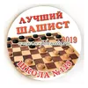 Значок "Лучший шашист 20__", школа №_. диаметр 56 мм, арт.31056.