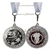 Медаль металлическая качества PROOF "Серебряная свадьба. 25 лет вместе" 50мм, на серебряной ленте